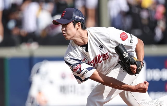 롯데 김한결이 9일 부산 LG전에서 역투했다. /사진=롯데 자이언츠 제공