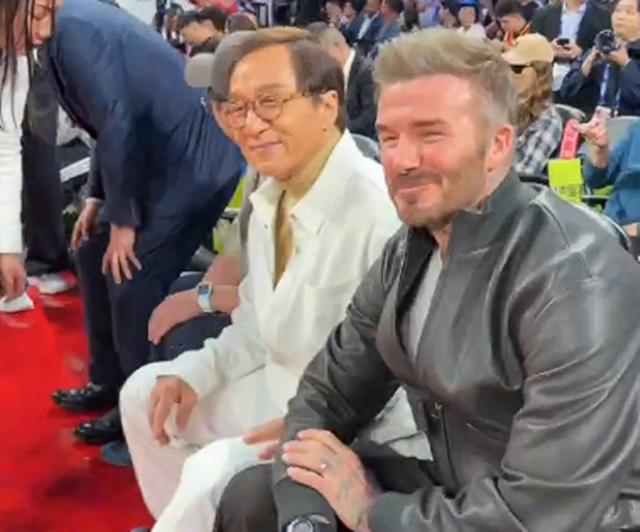 Jackie Chan and David Beckham (right). /Photo=NBA social media