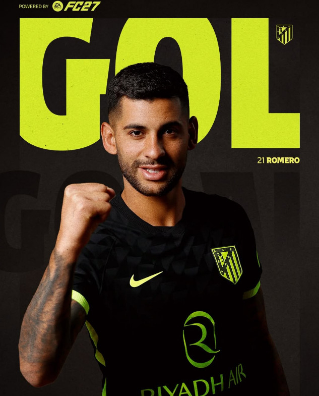 Cristian Romero, autor del gol decisivo. /Foto=SNS oficial del Atlético de Madrid