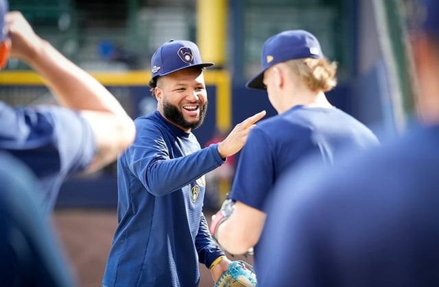 Jackson Chourio during practice. /Photo=Official SNS of the Milwaukee Brewers