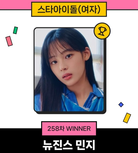 Minji de NewJeans en primer lugar/foto=Star Ranking