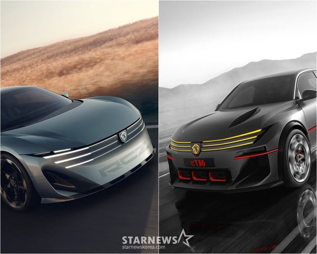 标致概念车(左)RCZ Vision,(右)E-T16 Concept