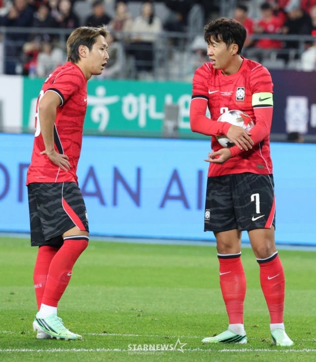 Lee Kang-in (left) and Son Heung-min. /Photo=Chief correspondent Kim Jin-kyung.