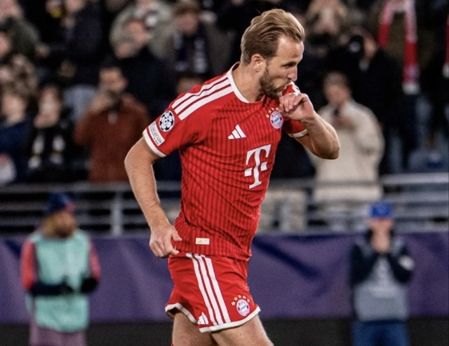 Celebración del gol de Harry Kane. /Foto=SNS del Bayern Múnich