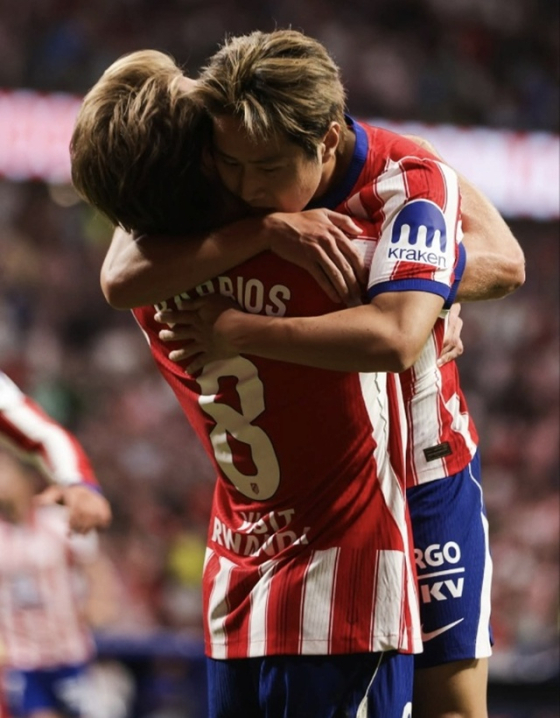 Fabio Varios and Lee Kang-in (right). /Photo=Atletico Madrid SNS
