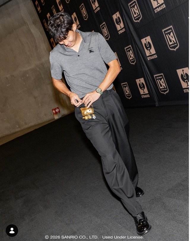 Son Heung-min before the match. /Photo=LAFC SNS