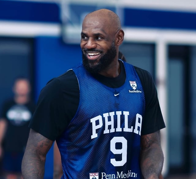 LeBron James during training. /Photo=Philadelphia 76ers official SNS