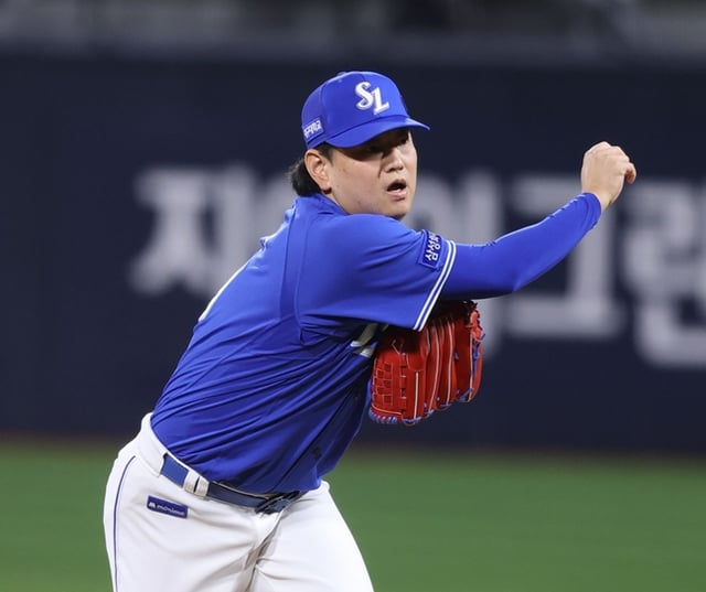 지난 7일 KT전에 나선 양현의 모습. /사진=삼성 라이온즈