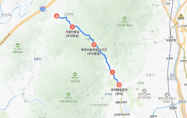 牛耳嶺道の地図/ネイバー出典