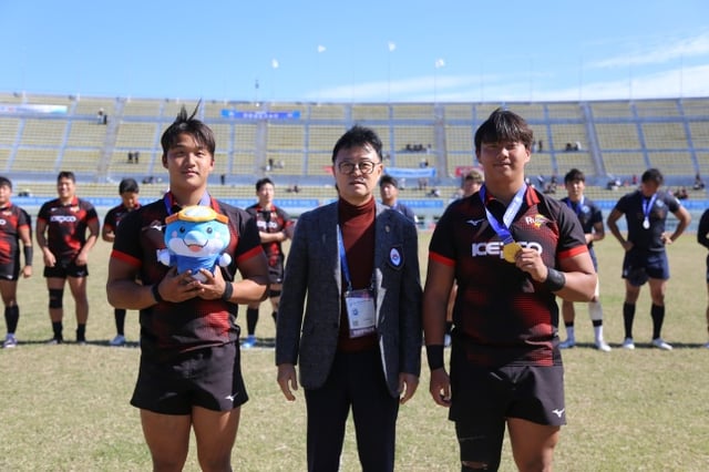 한국전력 럭비부가 제107회 전국체육대회 일반부에서 우승을 차지했다. /사진=대한럭비협회 제공