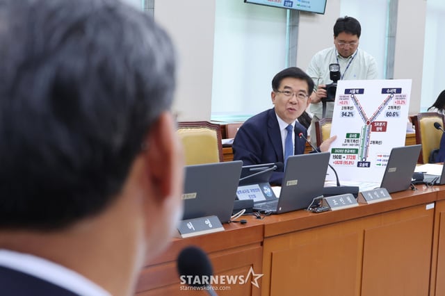 /(Seoul=NEWS1) Reporter Shin Woong-soo = Democratic Party of Korea member Chung Il-young questions Kim Tae-seung, President of Korail, during the Land, Transport and Tourism Committee's national audit on Korail and others held at Seoul Yeouido National Assembly on the 13th. October 13, 2026/NEWS1 Copyright © NEWS1. All rights reserved. Unauthorized reproduction and redistribution, use for AI learning prohibited. /Photo=NEWS1) Reporter Shin Woong-soo