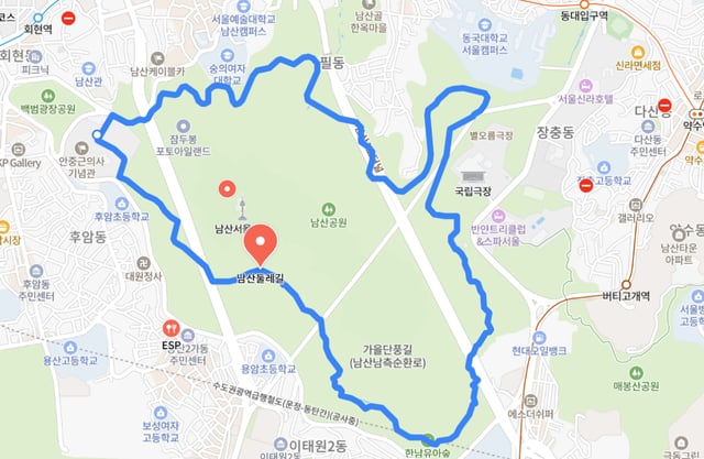 남산둘레길 지도