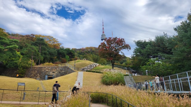 남산 한양도성길에서 올려다 본 전경