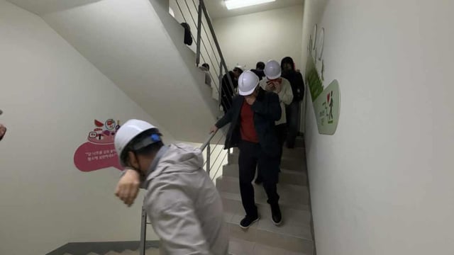 스포츠윤리센터 화재 대비 민방위 훈련 모습. /사진=스포츠윤리센터 제공