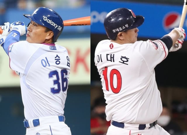 이승엽(왼쪽)과 이대호. /사진=삼성 라이온즈, 뉴스1