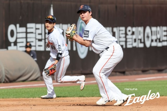 한화 이글스 노시환이 3루 수비를 하고 있다. /사진=한화 이글스 제공