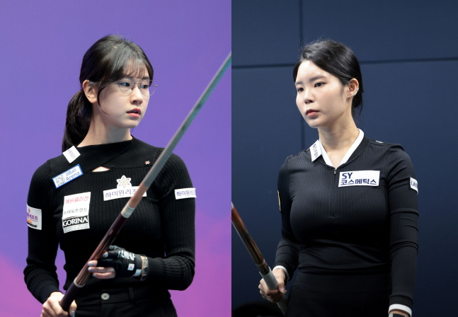 10일 결승에서 맞붙게 된 이미래(왼쪽)와 이우경. /사진=PBA 투어 제공