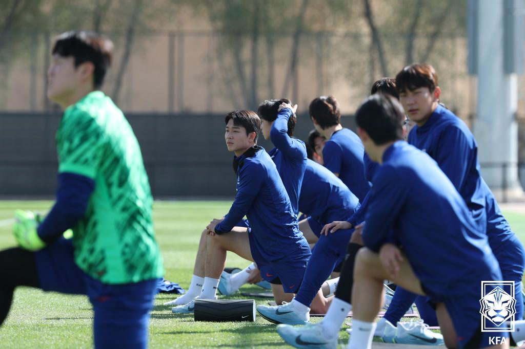 U-23国家足球队即将进行约旦战备战训练。 =图为，韩国足球协会提供。