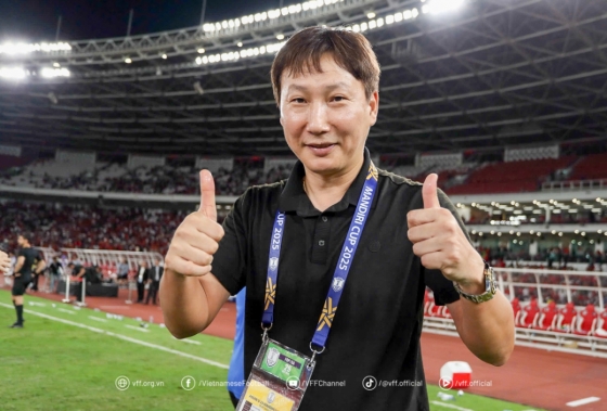 Huấn luyện viên đội tuyển bóng đá quốc gia Việt Nam Kim Sang Sik. /Ảnh = Cap màn hình trang chủ chính thức của Liên đoàn bóng đá Việt Nam (VFF)