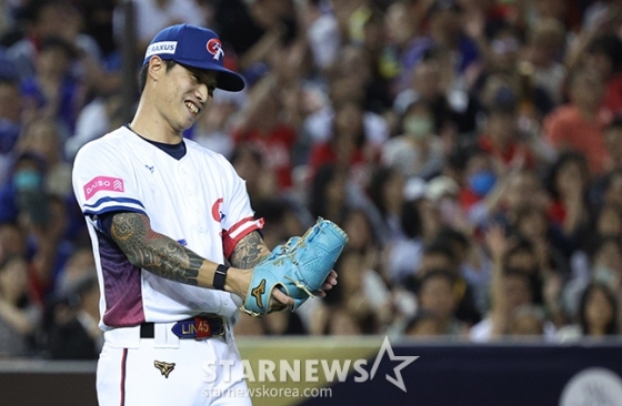 Lin Yu-min, who pitched for against South Korea / vs. Korea in the 2024 Premier 12. /Photo = Senior Reporter Kim Jin-kyung