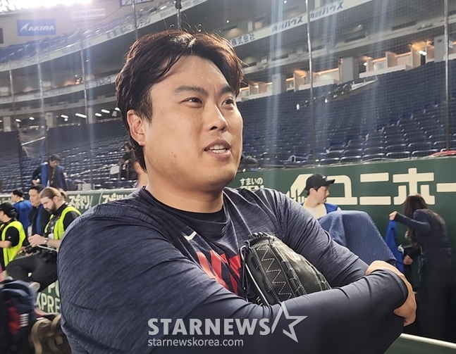 5日、練習を終えた柳賢振（リュ·ヒョンジン）/写真=朴スジン記者