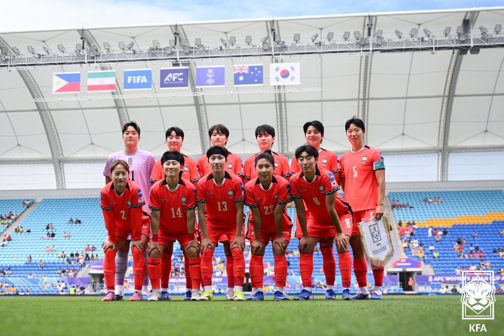 2026AFC女子アジアカップ組別リーグ第2戦のフィリピン戦に出場した大韓民国女子サッカー代表チームの選手たち。 /写真=大韓サッカー協会提供
