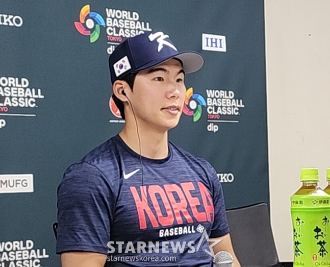 Kim Hye Sung /Ảnh = Phóng viên Park Soo Jin tại cuộc họp báo trước trận đấu giữa Hàn Quốc và Nhật Bản vào ngày 7/5.