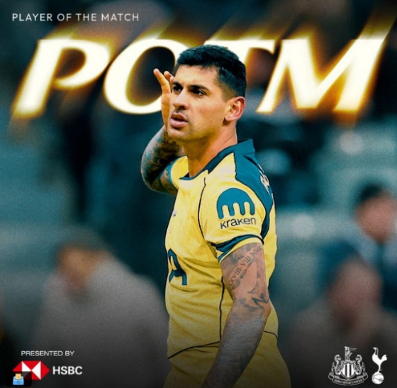 托特纳姆热刺队中后卫克里斯蒂安•罗梅罗。 =照片=托特纳姆热刺队官方SNS结束。