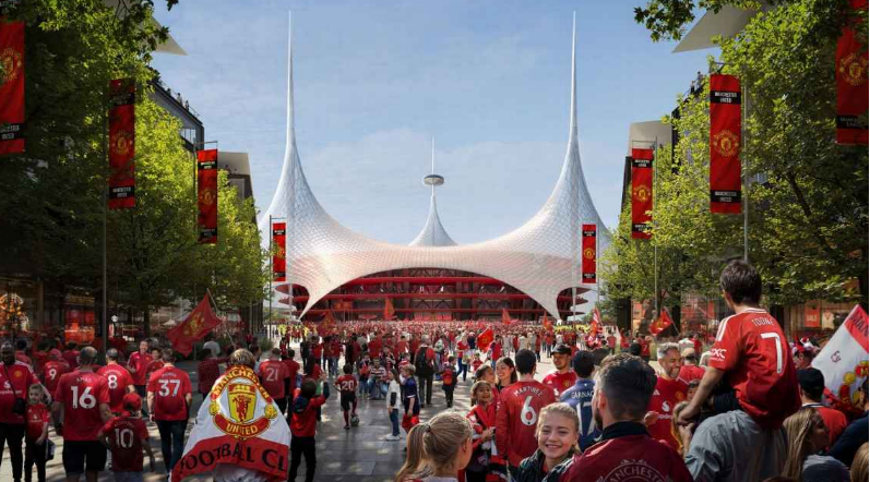 Hình ảnh ảo về sân mới xây của Manchester United. /Ảnh = Captor Plus Partner Galmuri