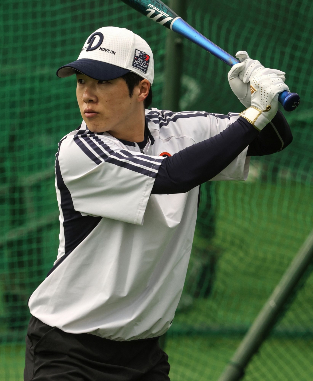 Doosan Bears thực hiện đội hình sân ngoài. /Ảnh = Doosan Bears cung cấp
