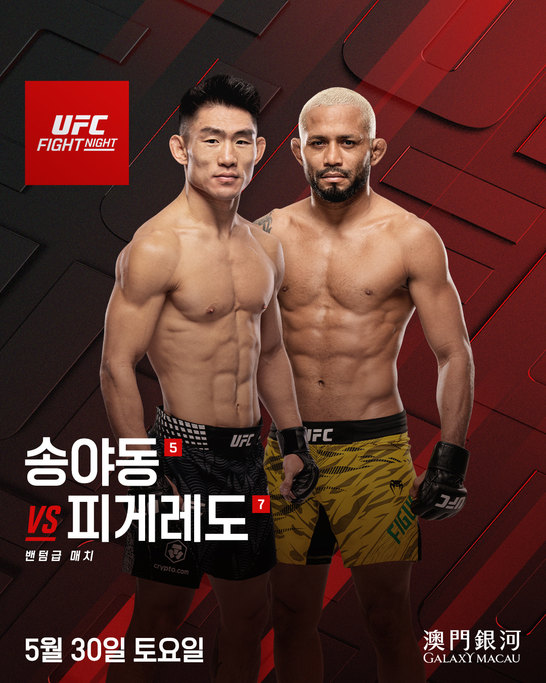 图为宋野洞vs费格雷多（音）搭配海报。 =照片=UFC提供。