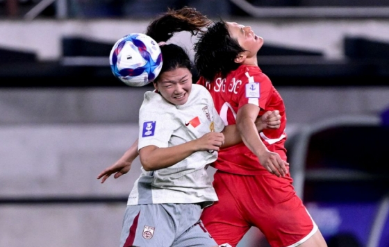 北朝鮮と中国の2026アジアサッカー連盟(AFC)女子アジアカップ組別リーグ第3戦の試合中。/写真=アジアサッカー連盟(AFC)公式ホームページ