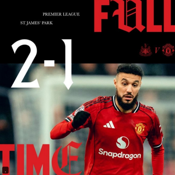 Manchester United lost 1-2 to Newcastle in the 29th round of the "2025-2026 English Premier League" at St. James Park in Newcastle, England, on the 5th (Korea time). The picture is Nusair Mazraoui. /Photo =Manchester United official SNS Source