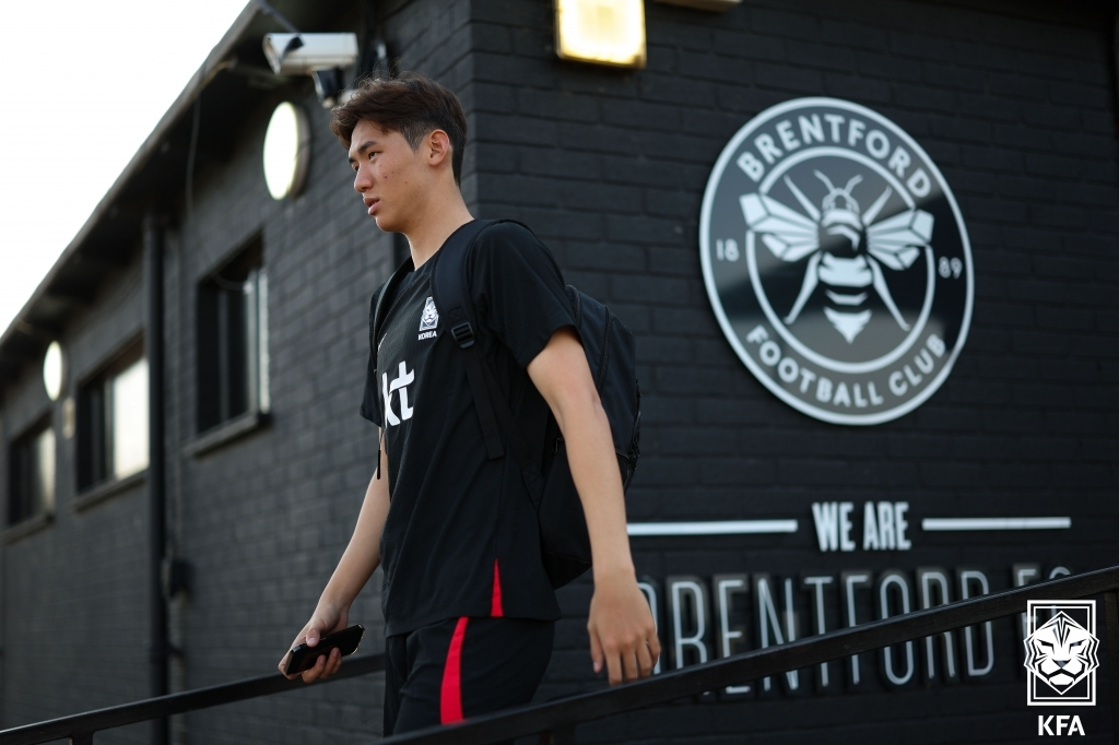 2023年9月入选A代表队的金智秀。 =图为，韩国足球协会提供。