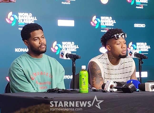 マイケル·ガルシア（左）とアクーニャ·ジュニア。 /写真=朴スジン記者