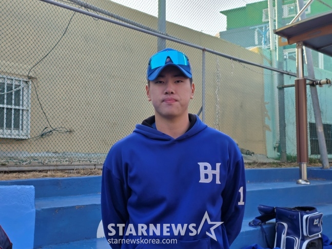 釜山高中的金敏瑞。 =照片=金东润。