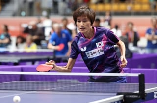 '와' 57세에도 여전했다! 韓 탁구 전설 현정화, 32년 만 세계 무대에서 3전 전승→본선 진출 [강릉 세계마스터즈]