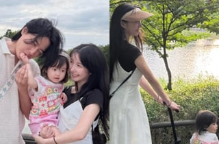 이젠 딸둘맘..아야네 "요즘 찐행복 이거" 공원 데이트 미소[스타이슈]