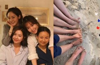 '흰파빨검 하트' 핑클 완전체 포착..뭉클 가득한 우정[스타이슈]
