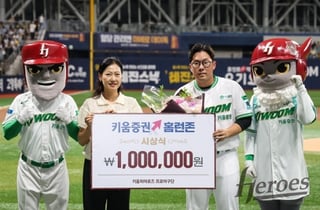 '6월까지 14차례' 키움, 전반기 '키움증권 홈런존' 시상식 개최→ 유소년 야구 발전 기금 7천만원 조성