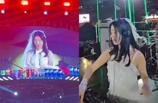 '예비신부' 류화영, 드레스에 면사포 쓰고 디제잉..파격