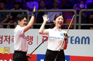 '돌아온 챔피언' NH농협카드, 2연승→1위 등극... '3년 연속 PS 탈락' 1R에 한 풀까 [PBA 팀리그]
