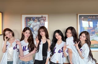 아이브, 첫 MLB 입성에 뉴욕 메츠 승리..글로벌 '럭키비키'